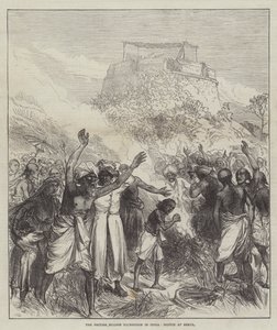 インドのイギリス日食探検隊、ベクルでのスケッチ 作： Sir John Charles Robinson